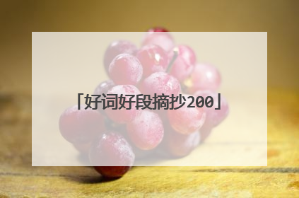 好词好段摘抄200