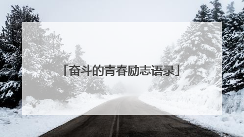 奋斗的青春励志语录