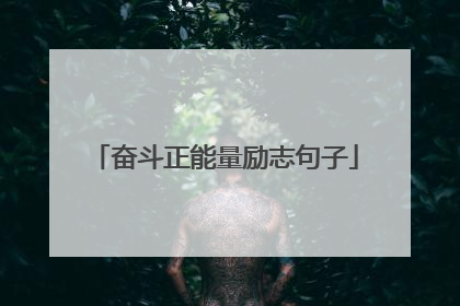 奋斗正能量励志句子