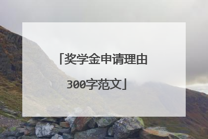 奖学金申请理由300字范文