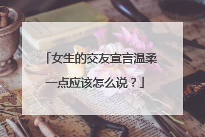 女生的交友宣言温柔一点应该怎么说？