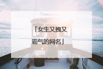 女生又拽又霸气的网名