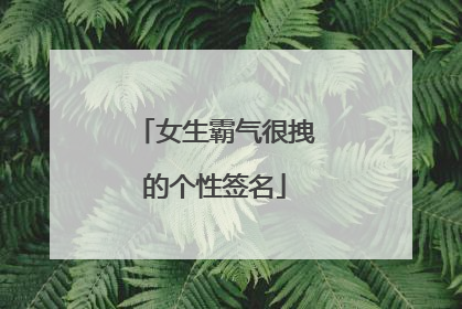 女生霸气很拽的个性签名