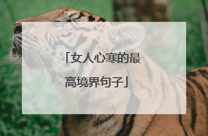 女人心寒的最高境界句子