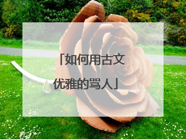 如何用古文优雅的骂人