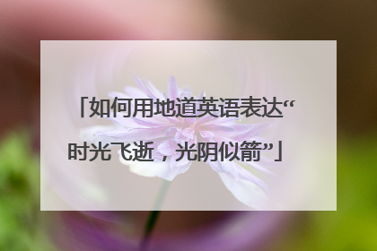 如何用地道英语表达“时光飞逝,光阴似箭”