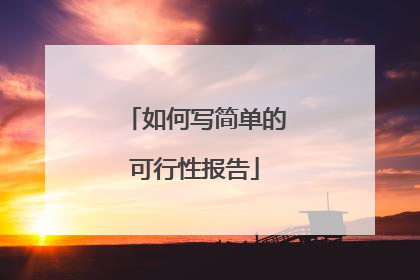 如何写简单的可行性报告