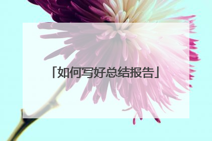 如何写好总结报告