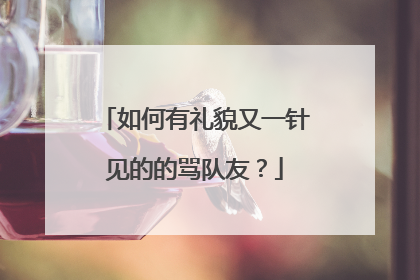如何有礼貌又一针见的的骂队友?
