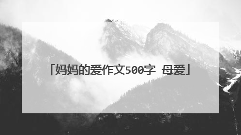 妈妈的爱作文500字 母爱