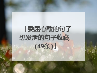 委屈心酸的句子想发泄的句子收藏(49条)