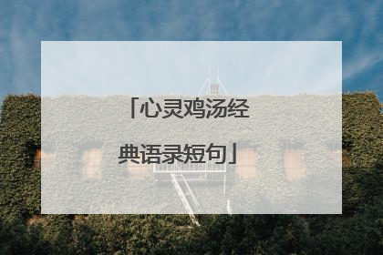 心灵鸡汤经典语录短句