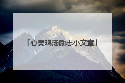 心灵鸡汤励志小文章