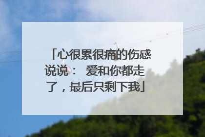 心很累很痛的伤感说说： 爱和你都走了，最后只剩下我