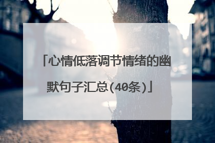 心情低落调节情绪的幽默句子汇总(40条)