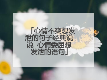 心情不爽想发泄的句子经典说说 心情委屈想发泄的语句