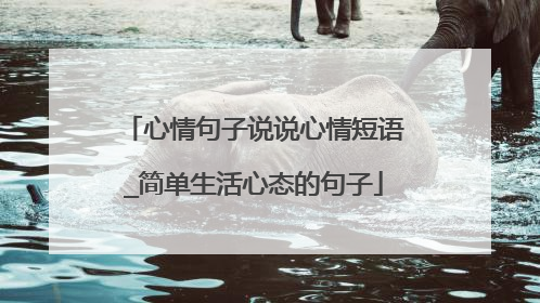 心情句子说说心情短语_简单生活心态的句子
