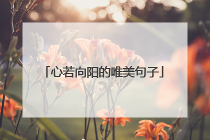 心若向阳的唯美句子