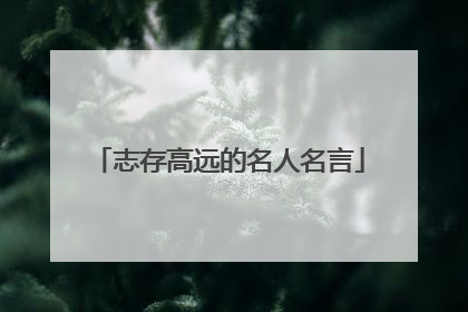 志存高远的名人名言