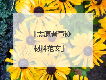志愿者事迹材料范文