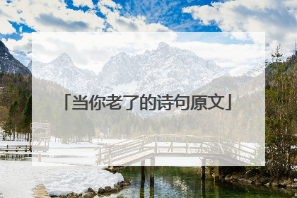 当你老了的诗句原文