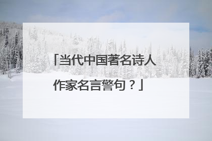 当代中国著名诗人作家名言警句？