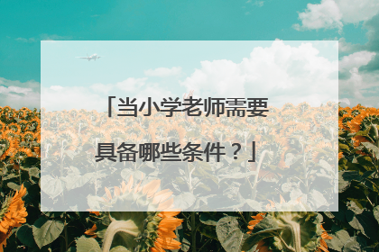 当小学老师需要具备哪些条件？