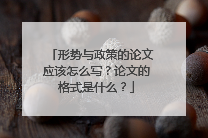 形势与政策的论文应该怎么写？论文的格式是什么？