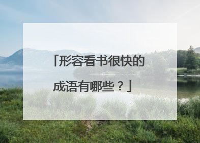 形容看书很快的成语有哪些？