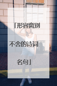 形容离别不舍的诗词名句