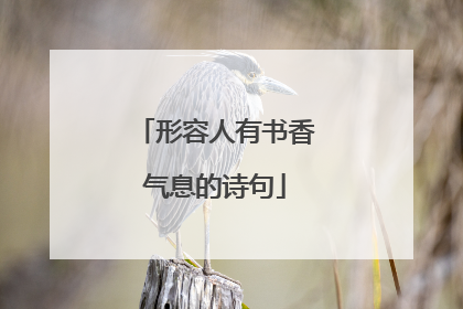 形容人有书香气息的诗句