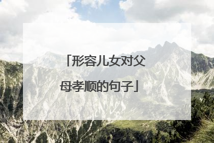 形容儿女对父母孝顺的句子