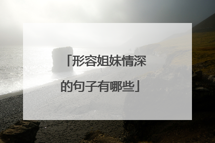 形容姐妹情深的句子有哪些