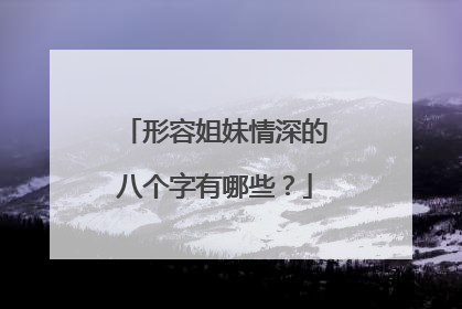 形容姐妹情深的八个字有哪些?