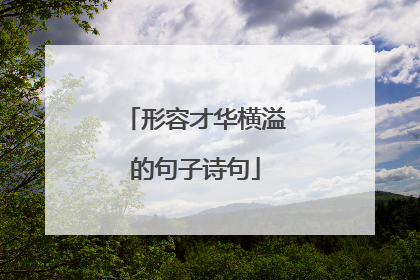 形容才华横溢的句子诗句