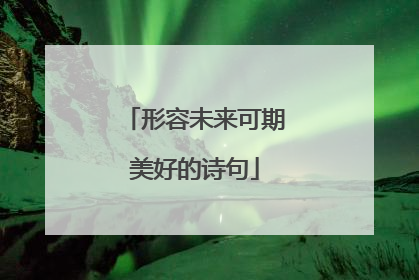 形容未来可期美好的诗句