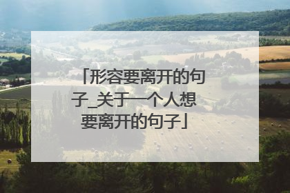 形容要离开的句子_关于一个人想要离开的句子