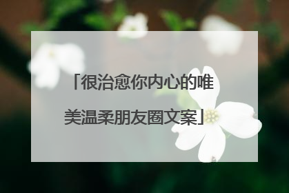 很治愈你内心的唯美温柔朋友圈文案