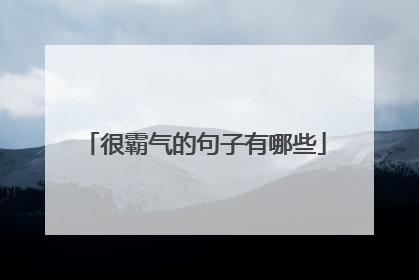 很霸气的句子有哪些