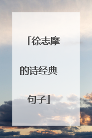 徐志摩的诗经典句子