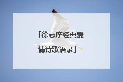 徐志摩经典爱情诗歌语录