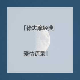 徐志摩经典爱情语录