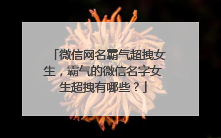 微信网名霸气超拽女生，霸气的微信名字女生超拽有哪些？