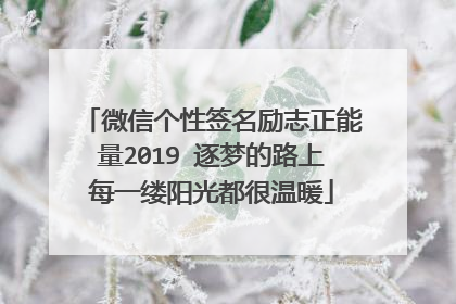 微信个性签名励志正能量2019 逐梦的路上每一缕阳光都很温暖