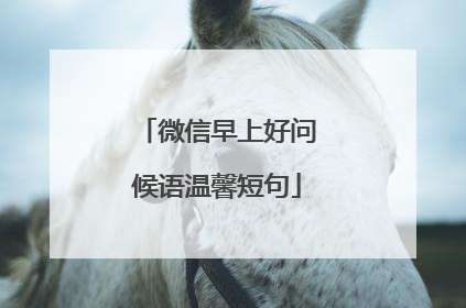 微信早上好问候语温馨短句
