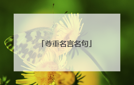 尊重名言名句