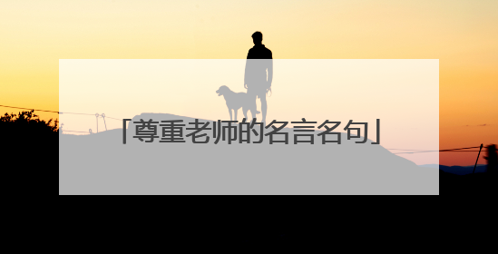 尊重老师的名言名句