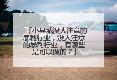 小县城没人注意的暴利行业，没人注意的暴利行业，有哪些是可以做的？