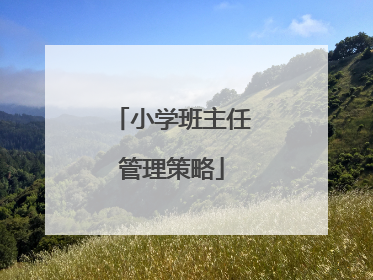 小学班主任管理策略