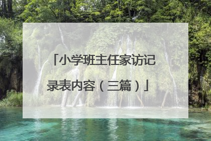 小学班主任家访记录表内容（三篇）